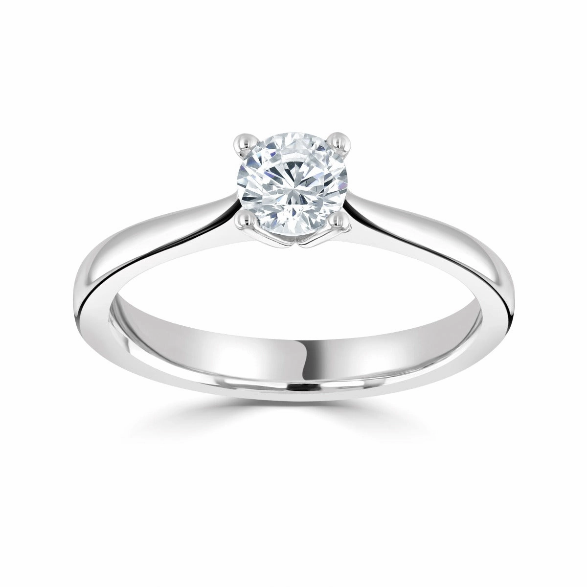 The Azalea Platinum Round Brilliant Cut Diamond Solitaire Engagement Ring