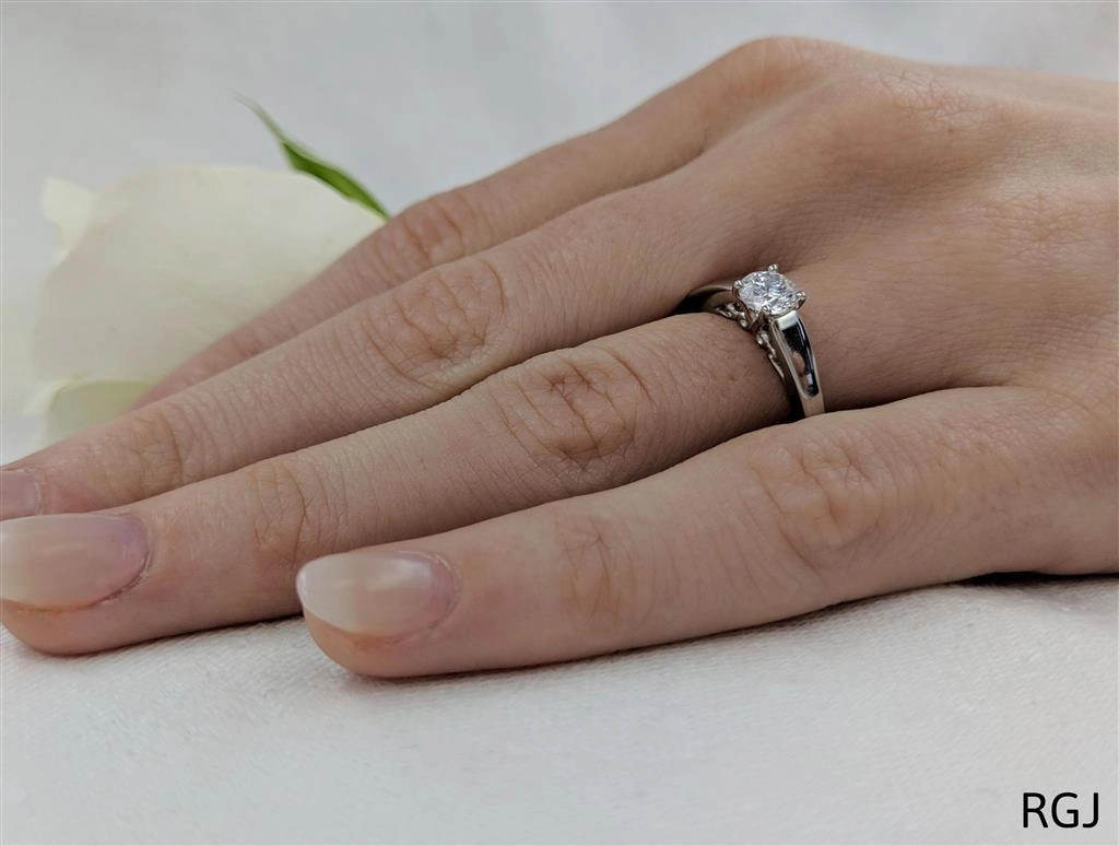 The Ballenas Platinum 0.43ct Round Brilliant Cut Diamond Solitaire Engagement Ring