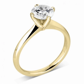 The Bellflower 18ct Yellow Gold Round Brilliant Cut Diamond Solitaire Engagement Ring