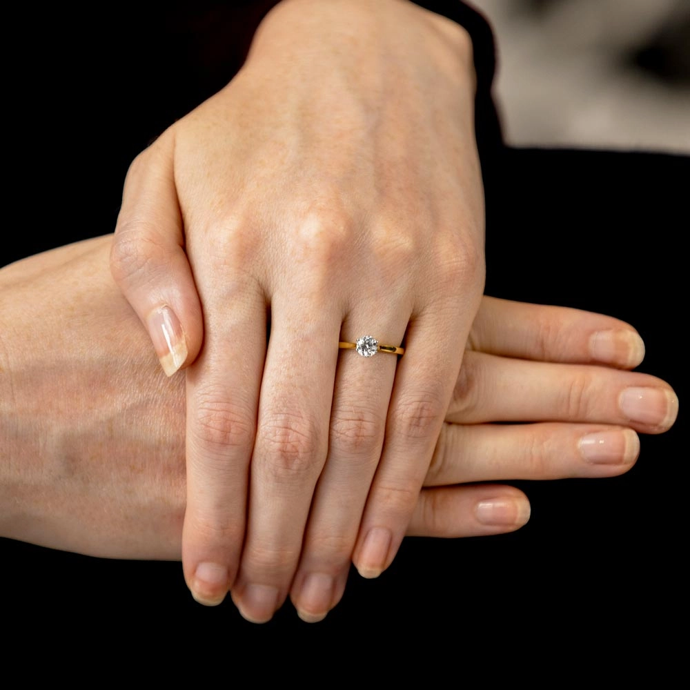 The Blossom 18ct Yellow Gold And Platinum Round Brilliant Cut Diamond Solitaire Engagement Ring