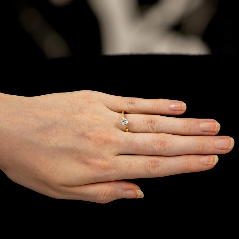The Blossom 18ct Yellow Gold And Platinum Round Brilliant Cut Diamond Solitaire Engagement Ring