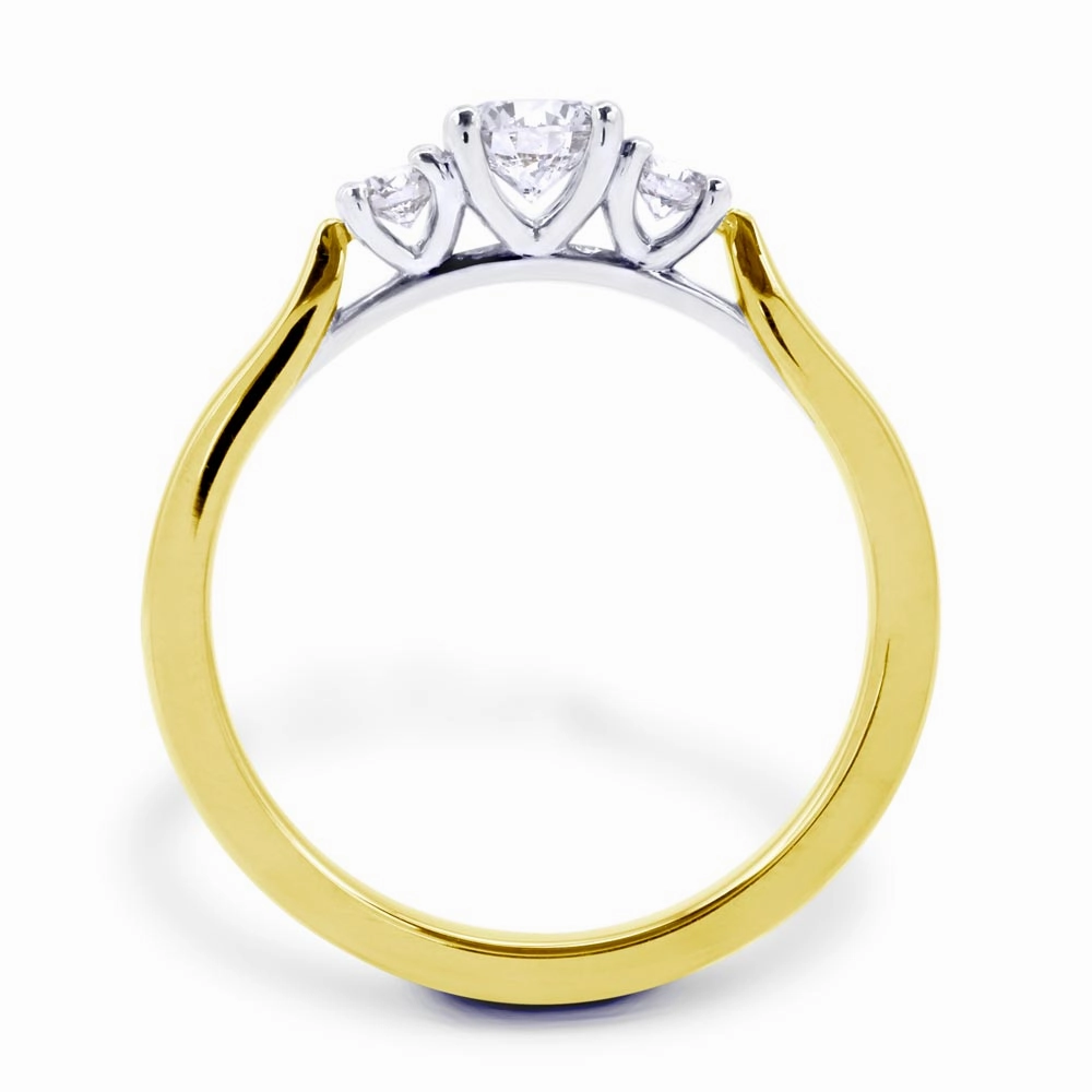 The Bryony 18ct Yellow Gold And Platinum Diamond Three Stone Engagement Ring