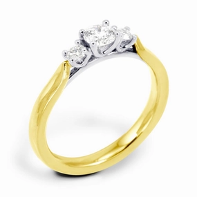 The Bryony 18ct Yellow Gold And Platinum Diamond Three Stone Engagement Ring