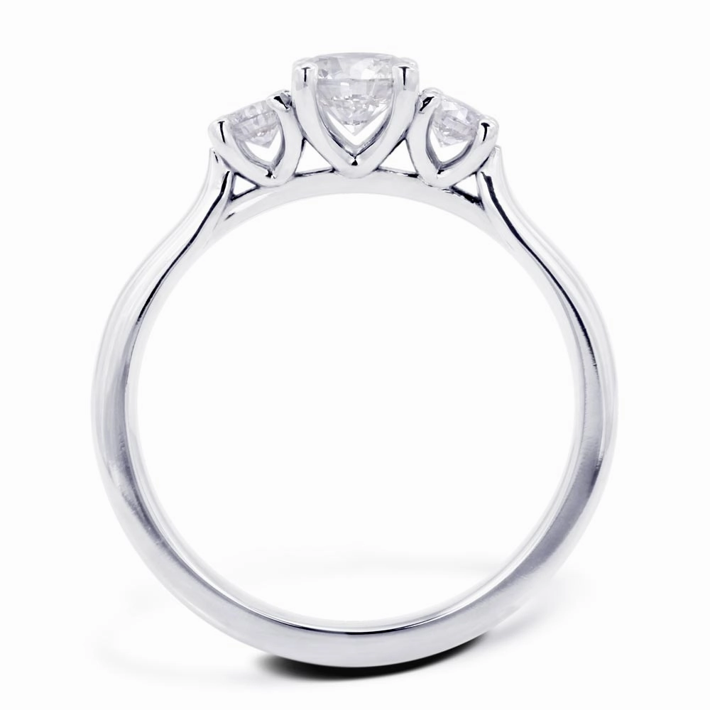 The Bryony Platinum Round Brilliant Cut Diamond Three Stone Engagement Ring