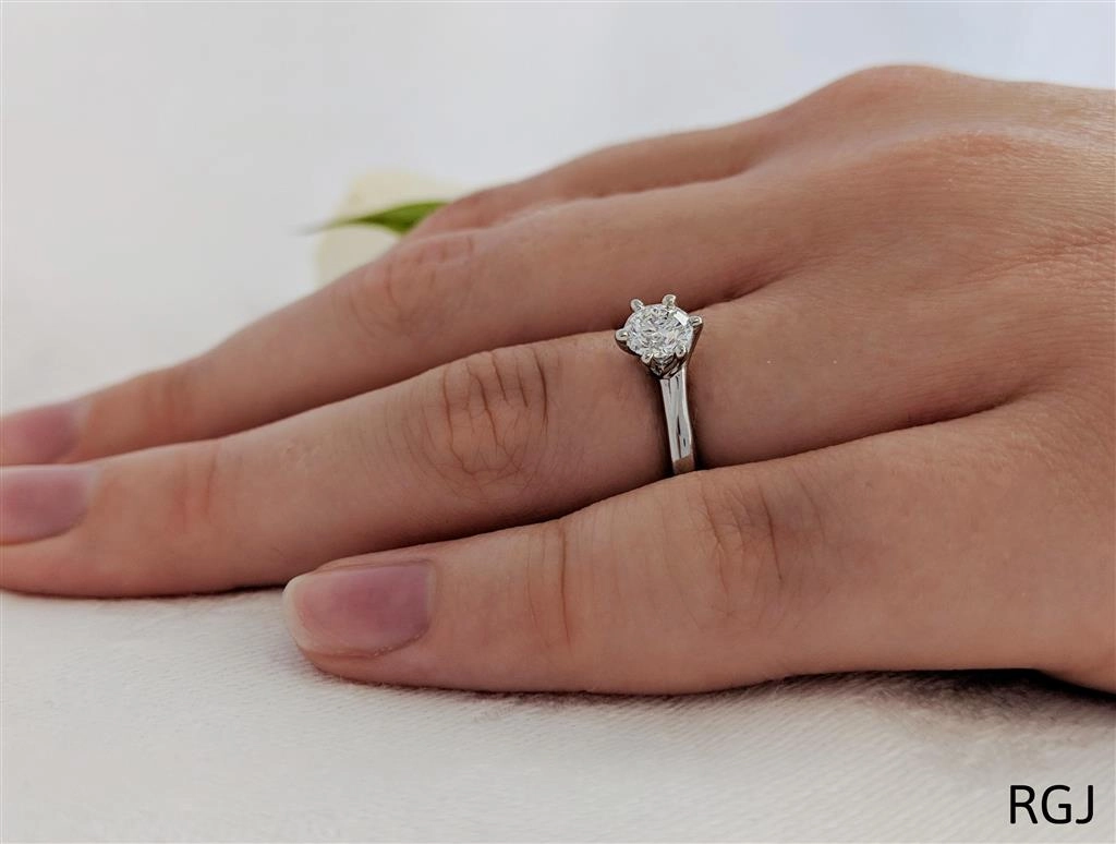 The Canna Platinum 0.50ct Round Brilliant Cut Diamond Solitaire Engagement Ring