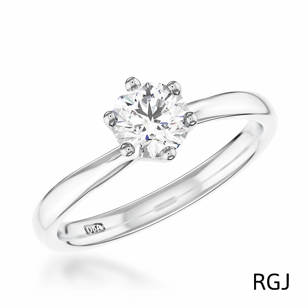 The Canna Platinum 0.50ct Round Brilliant Cut Diamond Solitaire Engagement Ring