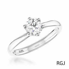 The Canna Platinum 0.50ct Round Brilliant Cut Diamond Solitaire Engagement Ring