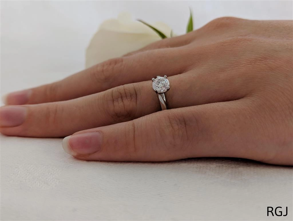 The Capri Platinum 0.50ct Round Brilliant Cut Diamond Solitaire Engagement Ring