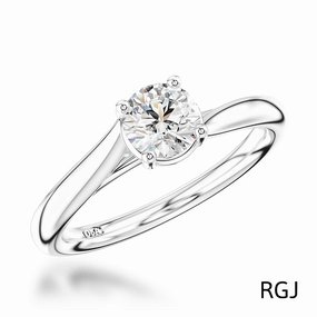 The Capri Platinum 0.50ct Round Brilliant Cut Diamond Solitaire Engagement Ring
