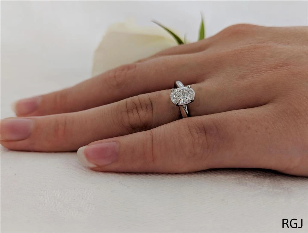 The Capri Platinum 0.70ct Oval Cut Diamond Solitaire Engagement Ring