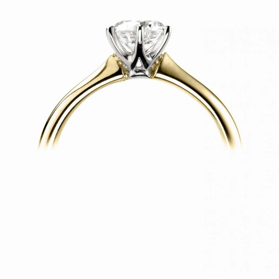 The Cherry Blossom 18ct Yellow Gold And Platinum Round Brilliant Cut Diamond Solitaire Engagement Ring