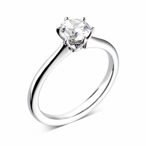 The Cherry Blossom Platinum Round Brilliant Cut Diamond Solitaire Engagement Ring