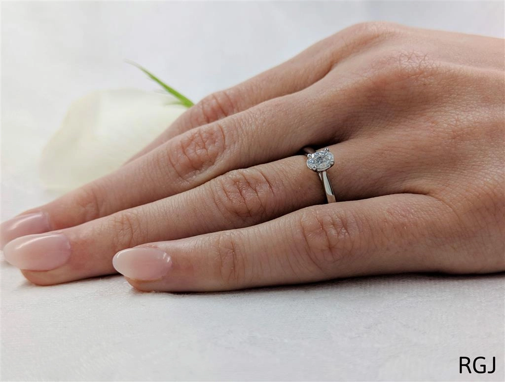 The Classic Platinum 0.40ct Oval Cut Diamond Solitaire Engagement Ring