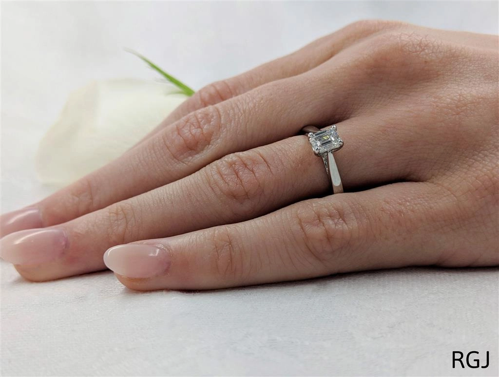 The Classic Platinum 0.60ct Emerald Cut Diamond Solitaire Engagement Ring