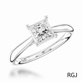 The Classic Platinum 0.70ct Princess Cut Diamond Solitaire Engagement Ring
