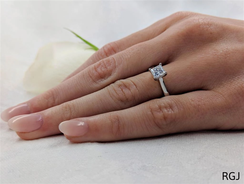The Classic Platinum 0.70ct Princess Cut Diamond Solitaire Engagement Ring