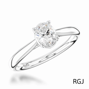 The Classic Platinum 0.80ct Oval Cut Diamond Solitaire Engagement Ring