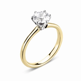 The Daffodil 18ct Yellow Gold And Platinum Round Brilliant Cut Diamond Solitaire Engagement Ring
