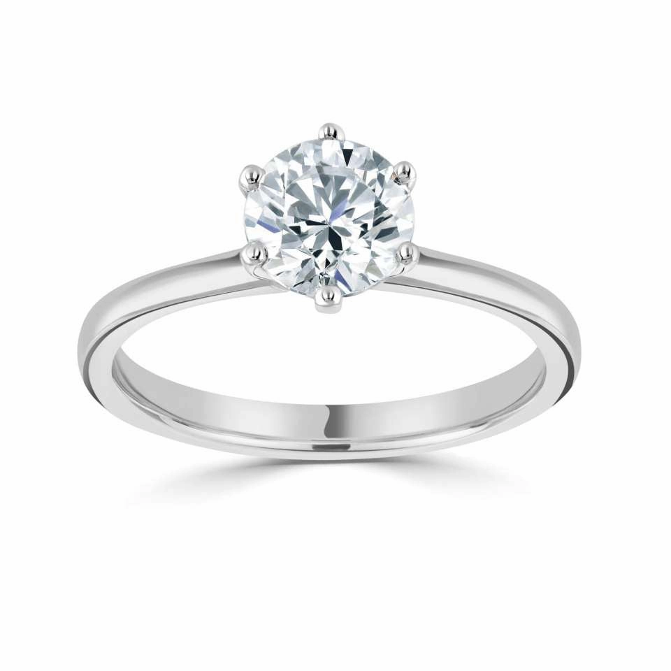 The Daffodil Platinum Round Brilliant Cut Diamond Solitaire Engagement Ring