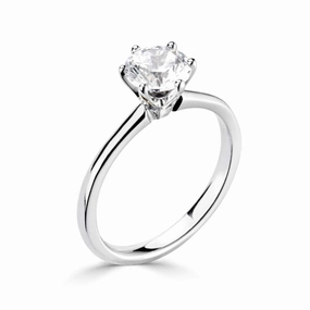 The Daffodil Platinum Round Brilliant Cut Diamond Solitaire Engagement Ring