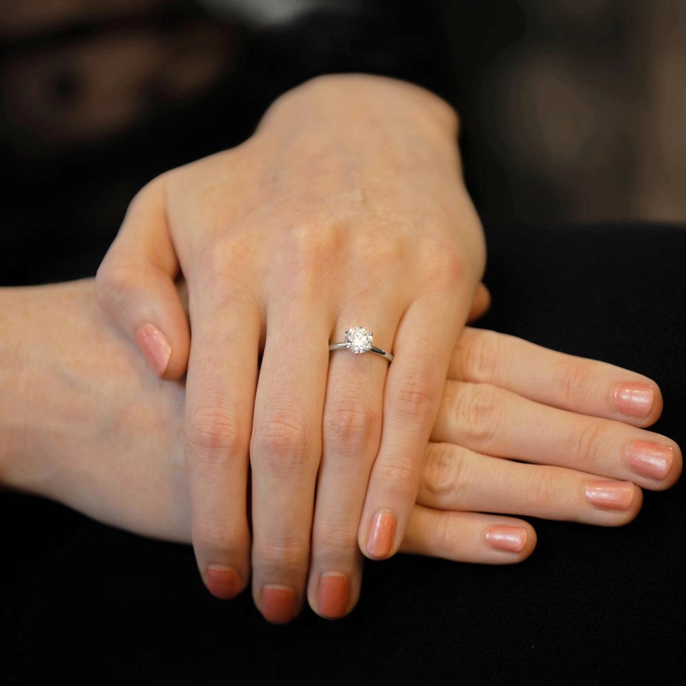 The Daffodil Platinum Round Brilliant Cut Diamond Solitaire Engagement Ring