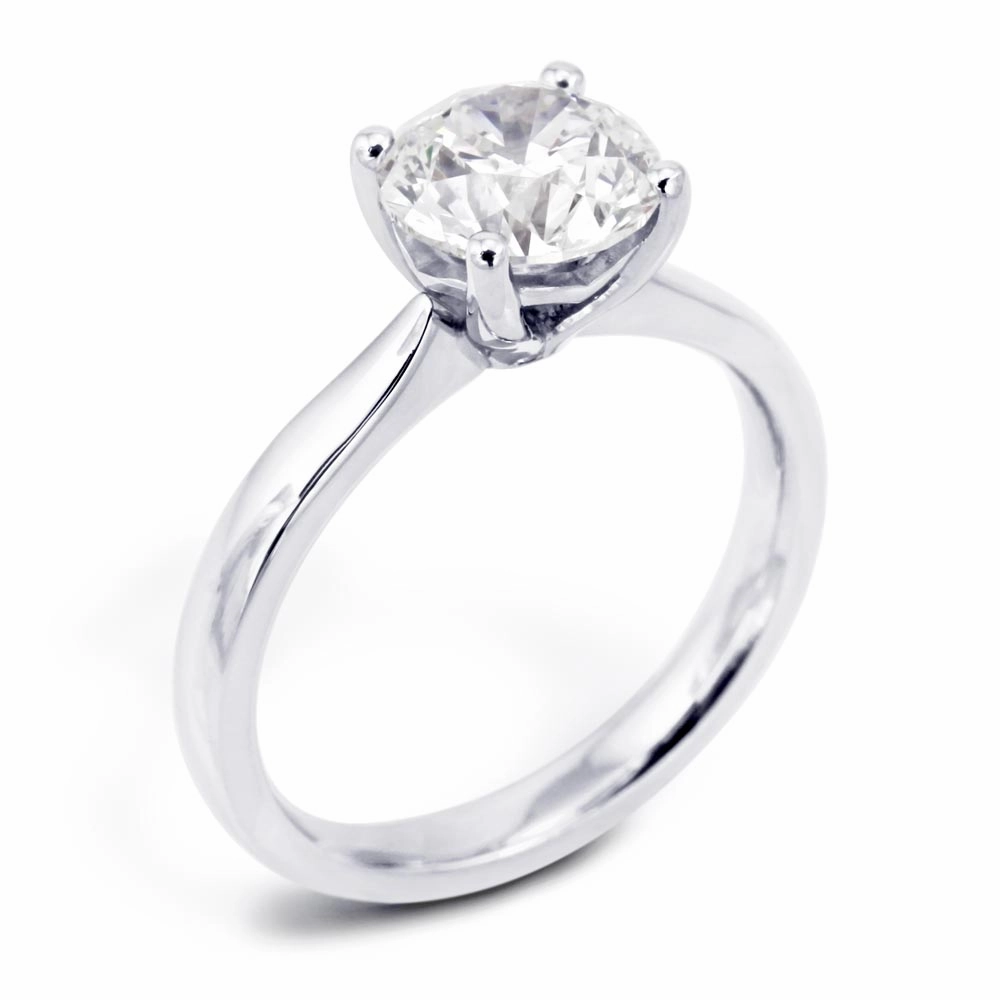 The Daphne Platinum Round Brilliant Cut Diamond Solitaire Engagement Ring
