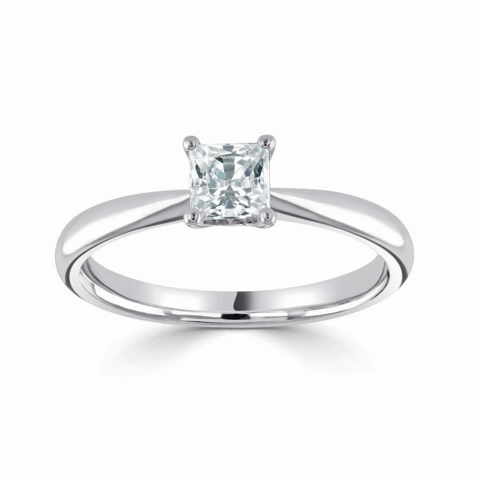 The Dianthus Platinum Princess Cut Diamond Solitaire Engagement Ring