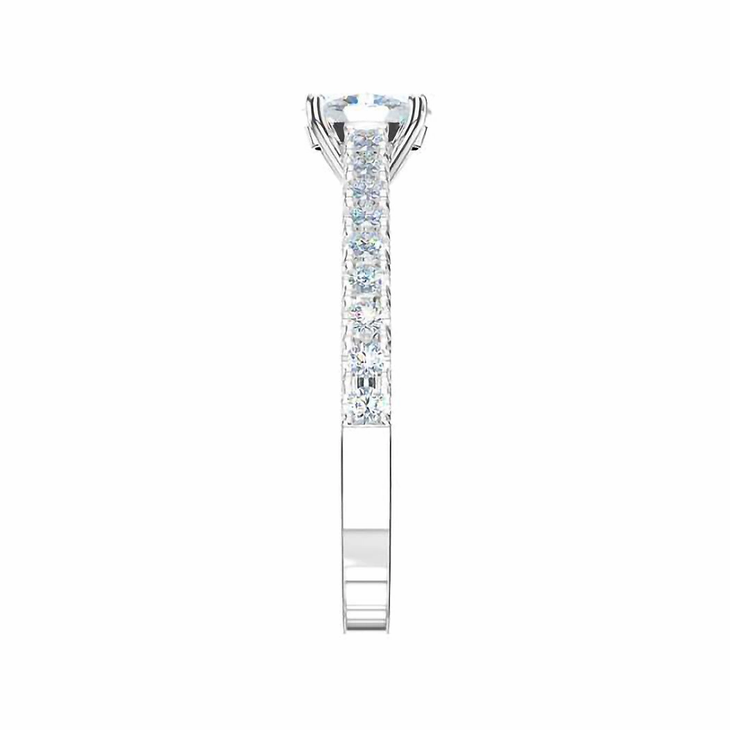 The Everlasting Platinum Oval Cut Diamond Engagement Ring With Diamond Set Shoulders