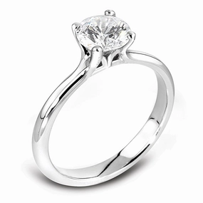 The Felicia Platinum Round Brilliant Cut Diamond Solitaire Engagement Ring