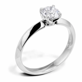 The Fern Platinum Round Brilliant Cut Diamond Solitaire Engagement Ring