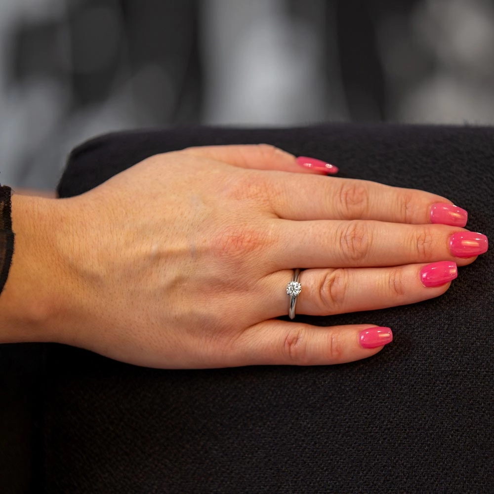 The Fern Platinum Round Brilliant Cut Diamond Solitaire Engagement Ring