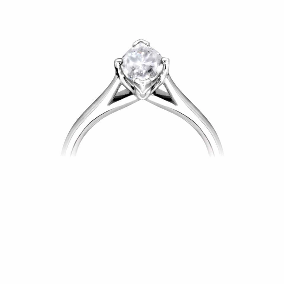 The Fuschia Platinum Marquise Cut Diamond Solitaire Engagement Ring