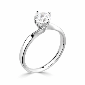 The Gladiolus Platinum Round Brilliant Cut Diamond Solitaire Engagement Ring