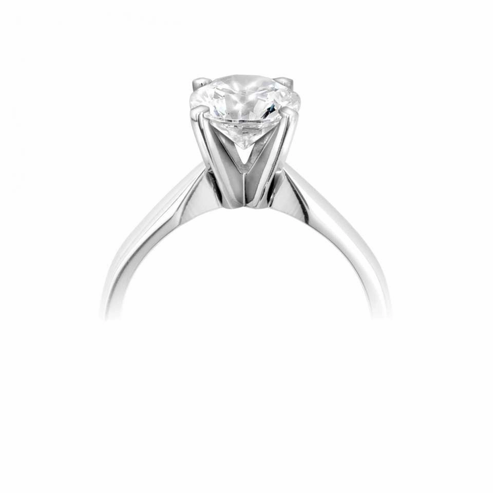 The Hyacinth Platinum Round Brilliant Cut Diamond Solitaire Engagement Ring