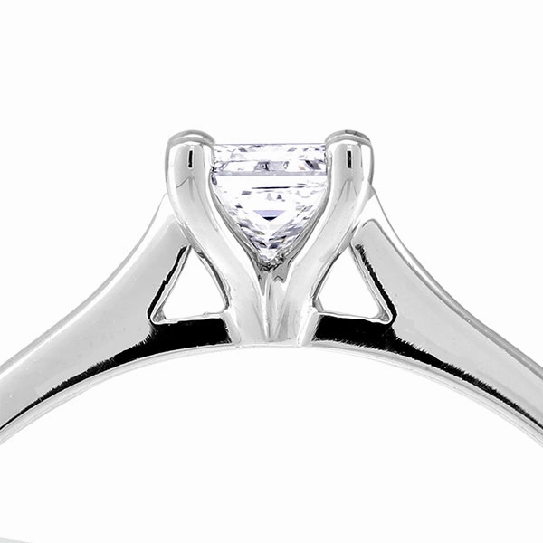 The Jasmine Platinum Princess Cut Diamond Solitaire Engagement Ring
