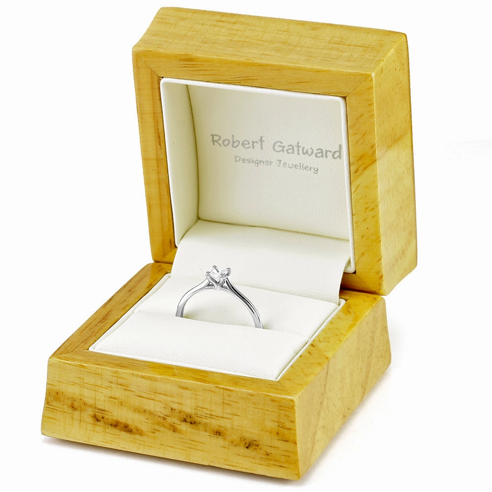 The Jasmine Platinum Princess Cut Diamond Solitaire Engagement Ring