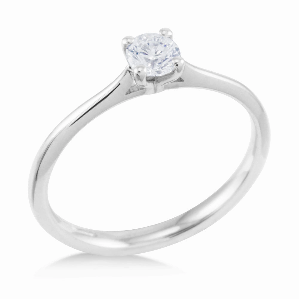 The Jasmine Platinum Round Brilliant Cut Diamond Solitaire Engagement Ring