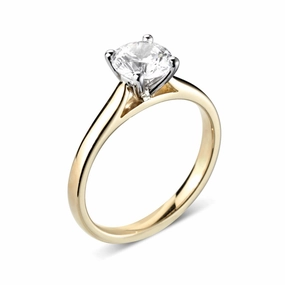 The Magnolia 18ct Yellow Gold And Platinum Round Brilliant Cut Diamond Solitaire Engagement Ring