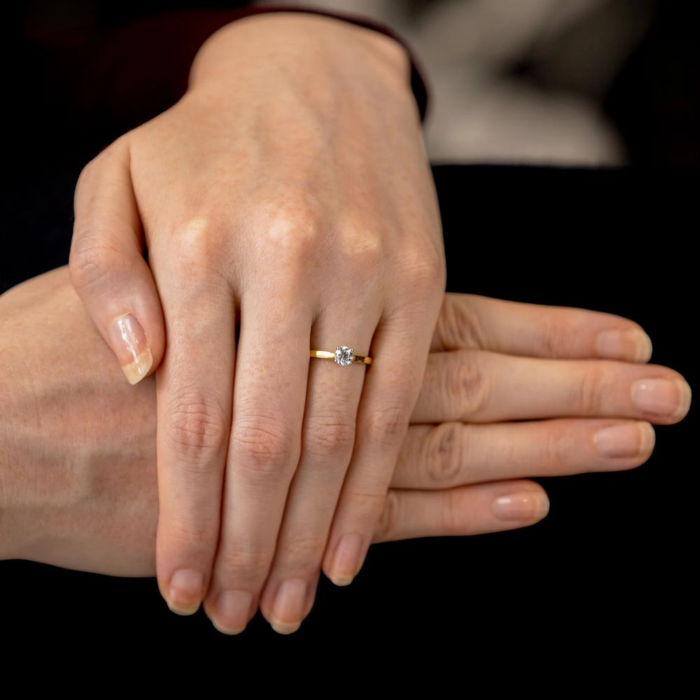 The Magnolia 18ct Yellow Gold And Platinum Round Brilliant Cut Diamond Solitaire Engagement Ring
