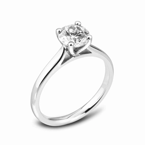The Magnolia Platinum Round Brilliant Cut Diamond Solitaire 1.20ct-1.51ct Engagement Ring
