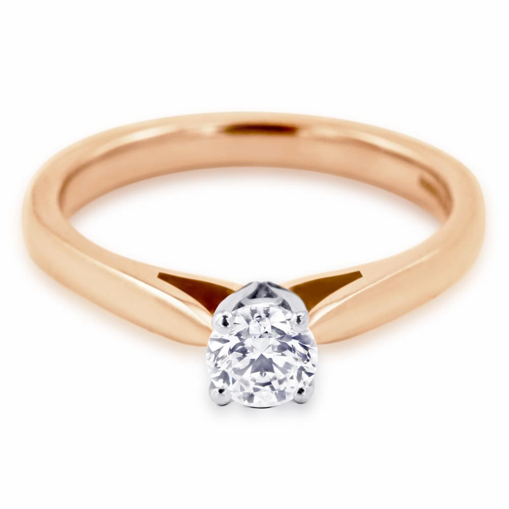 The Malva 18ct Rose Gold And 18ct White Gold Round Brilliant Cut Diamond Solitaire Engagement Ring