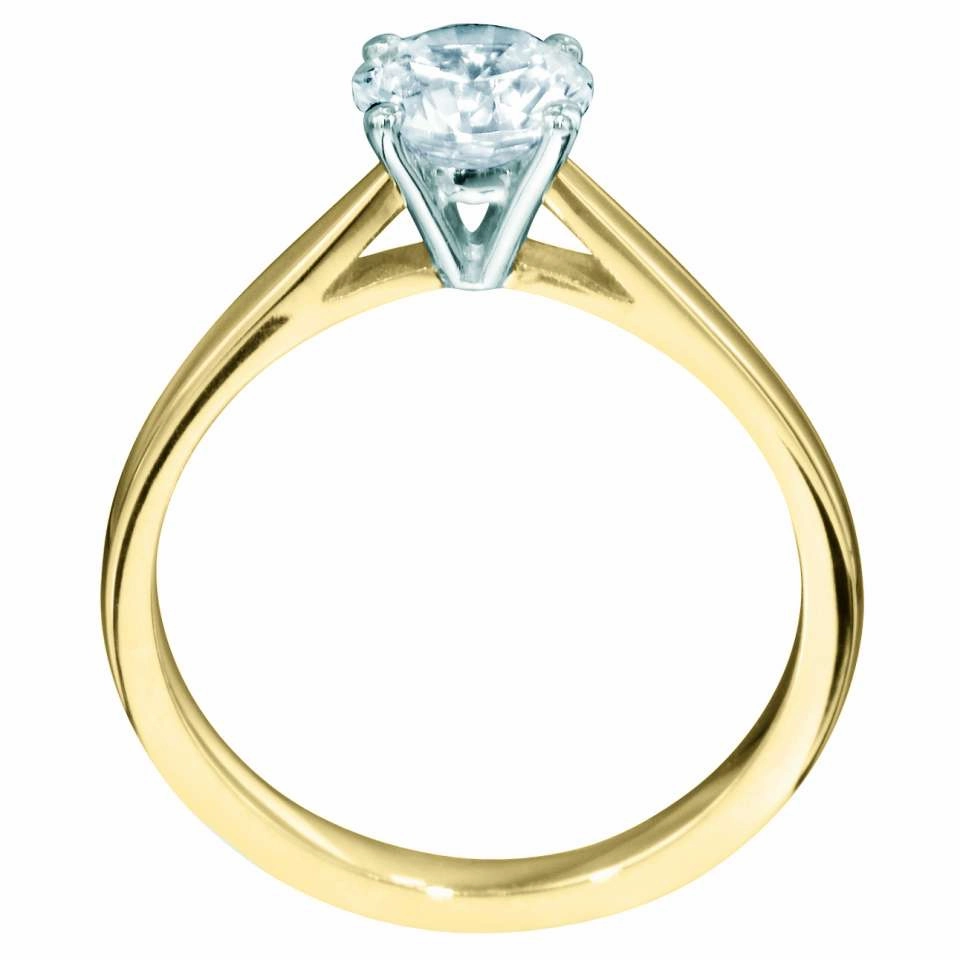 The Malva 18ct Yellow Gold And Platinum Round Brilliant Cut Diamond Solitaire Engagement Ring