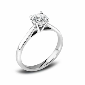 The Malva Platinum Round Brilliant Cut Diamond Solitaire Engagement Ring
