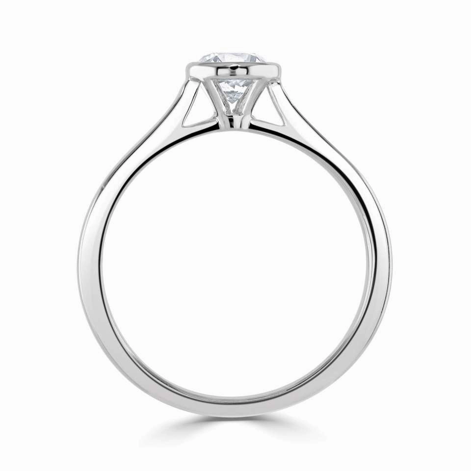 The Mimosa Platinum Round Brilliant Cut Diamond Solitaire Engagement Ring