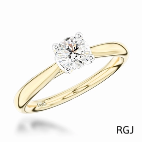 The Open Tulip 18ct Yellow Gold And Platinum 0.40ct Round Brilliant Cut Diamond Solitaire Engagement Ring