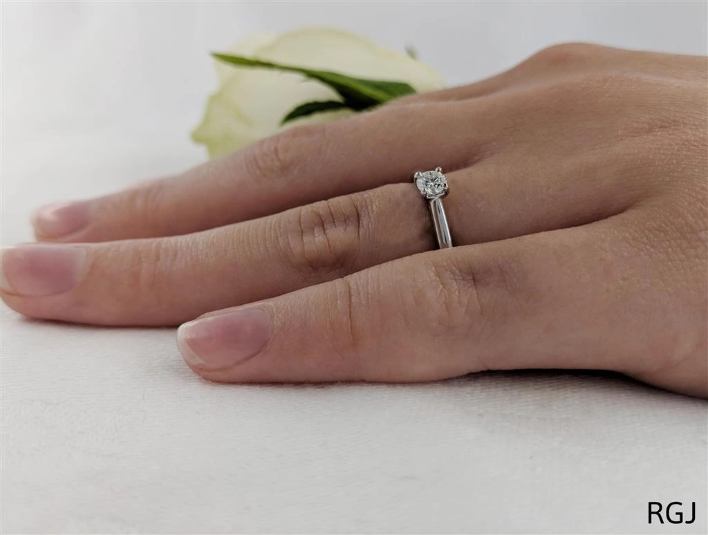 The Open Tulip Platinum 0.23ct Round Brilliant Cut Diamond Solitaire Engagement Ring