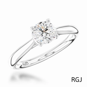 The Open Tulip Platinum 1.00ct Round Brilliant Cut Diamond Solitaire Engagement Ring
