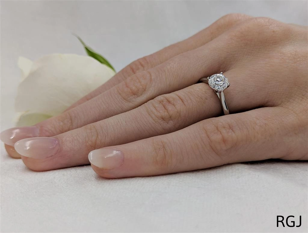 The Open Tulip Platinum 1.00ct Round Brilliant Cut Diamond Solitaire Engagement Ring