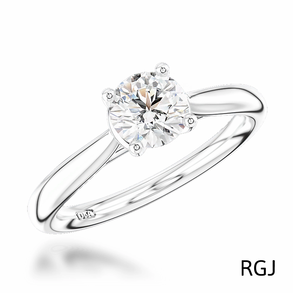 The Open Tulip Platinum 1.00ct Round Brilliant Cut Diamond Solitaire Engagement Ring