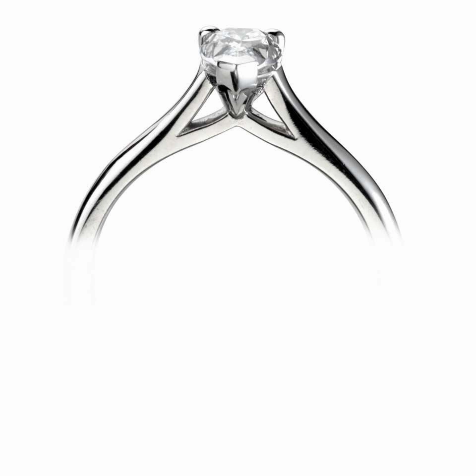 The Petunia Platinum Pear Cut Diamond Solitaire Engagement Ring